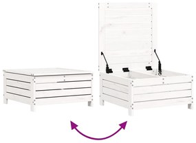 8 pcs conjunto sofás de jardim pinho maciço branco