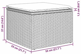 Conjunto de Sofás de Jardim com 6 peças e almofadas bege em rattan sin