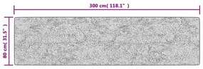 Tapete lavável antiderrapante 80x300 cm antracite