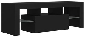 Móvel de TV com luzes LED 120x35x40 cm preto