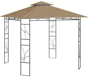 Gazebo 3x3x2,7 m 160 g/m² cinzento-acastanhado