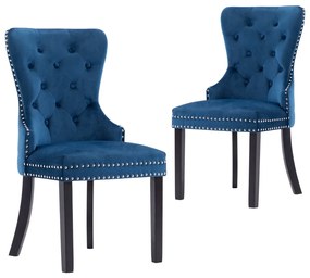 287958 vidaXL Cadeiras de jantar 2 pcs veludo azul
