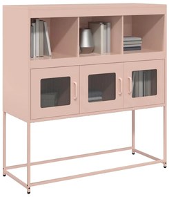 Aparador 100,5x39x107 cm aço laminado a frio rosa