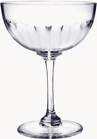 Taças de champanhe em cristal artesanal Lens, conjunto de 6