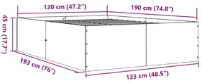 Estrutura cama 120x190 cm derivados de madeira cinzento sonoma