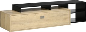 HOMCOM Móvel TV banco TV até 165,1 cm com prateleira removível estilo contemporâneo porta basculante para sala e quarto | Aosom Portugal