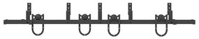 Kit de ferragens para porta deslizante 200 cm aço preto