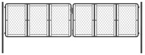 vidaXL Portão de jardim 400x125 cm aço antracite