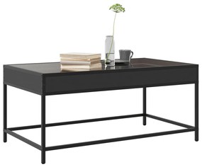 Mesa de centro luzes LED Infinity 90x50x41 cm preto