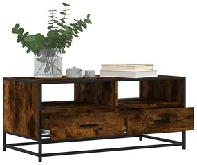 Mesa de centro 100x50x45cm deriv. madeira/metal carvalho fumado