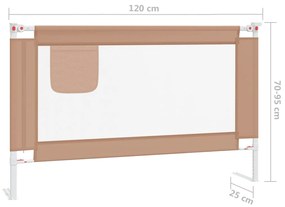 Barra segur. p/ cama infantil tecido 120x25cm cinza-acastanhado