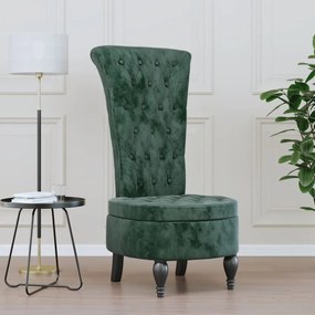 vidaXL Cadeirão c/ encosto alto veludo verde-escuro design de botões