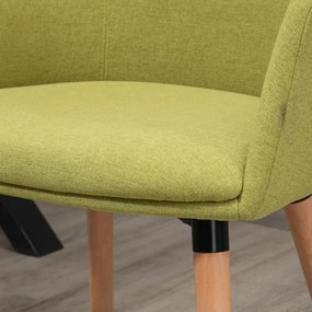 Cadeira Winona Estofada em Linho - Verde - Design Moderno
