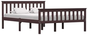 Estrutura de cama 140x200 cm pinho maciço castanho-escuro