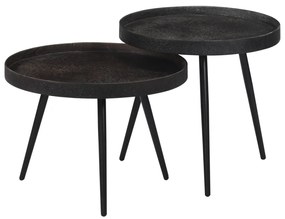 vidaXL Mesas de centro de encastrar 2 pcs ferro