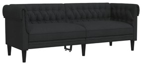 3 pcs conjunto de sofás tecido preto