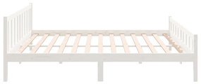 Estrutura de cama 160x200 cm madeira maciça branco