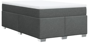 Cama boxspring com colchão 120x190 cm tecido cinzento-escuro