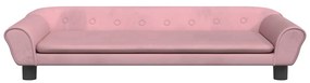 Sofá infantil 100x50x26 cm veludo rosa