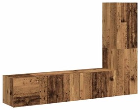 vidaXL armários de TV montados na parede 3 pcs madeira velha