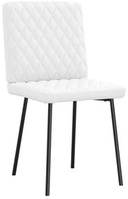 Cadeiras de jantar 2 pcs couro artificial branco