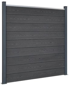 Conjunto de painéis de vedação 353x186 cm WPC cinzento