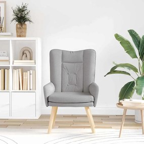Poltrona Relaxante vidaXL Tecido Cinza Nuvem