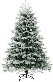 Árvore de Natal artificial com luzes LED brancas quentes e base de montagem fácil - 180 cm verde e branco