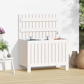 823823 vidaXL Caixa de arrumação jardim 76x42,5x54 cm pinho maciço branco