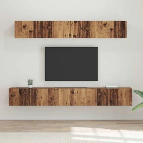 Conjunto de Estantes para TV 5 pcs Madeira antiga Médio