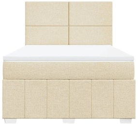 Cama com molas/colchão 140x190 cm tecido cor creme