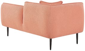 Chaise-Longue à esquerda em tecido bouclé rosa pêssego CHEVANNES Beliani
