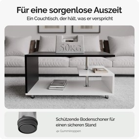 Mesa de centro Orlando 95x55x50cm Branco/Preto