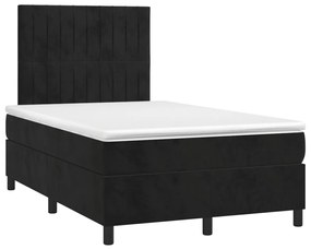 Cama boxspring com colchão 120x200 cm veludo preto