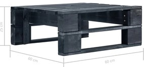 4 pcs conj. lounge paletes c/ almofadões pinho impregnado preto