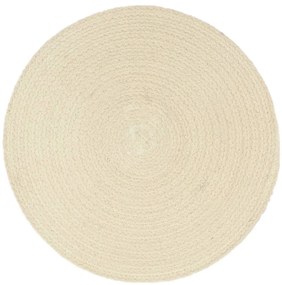 Individuais de mesa 4 pcs em algodão liso 38 cm redondo natural