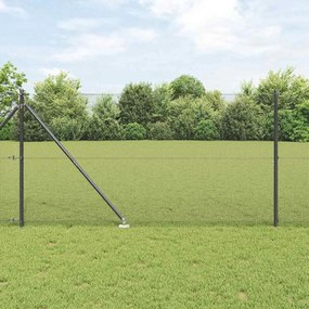 Cerca de Arame Soldado com 13 Estacas Cinza 1.4x25 m Aço