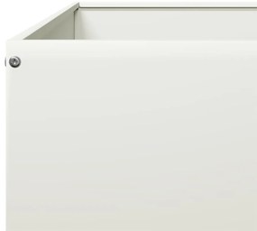 Canteiro elevado de jardim 100x100x33,5 cm aço branco