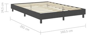 Cama boxspring 160x200 cm tecido cinzento