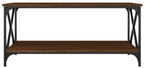 Mesa de centro 100x50x45 deriv. madeira/ferro carvalho castanho