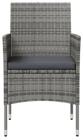 16 pcs conjunto lounge de jardim c/ almofadões vime PE cinzento