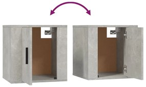 Móveis de TV de parede 2 pcs 40x34,5x40 cm cinzento cimento