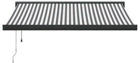 Toldo retrátil 3,5x2,5 m tecido e alumínio antracite e branco