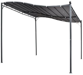 Pergula de jardim 3x3m Gazebo com Toldo e 4 Furos de Drenagem para Pát