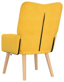 Poltrona Relaxante vidaXL Amarelo Claro em Tecido de Veludo