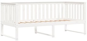 Sofá-cama sem colchão 90x200 cm madeira de pinho maciça branco