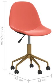 Cadeiras de jantar giratórias 2 pcs veludo rosa