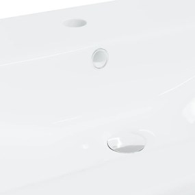 Lavatório embutido c/ torneira 101x39x18 cm cerâmica branco