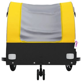 Reboque para bicicleta 30 kg ferro preto e amarelo