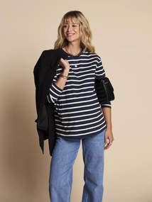 Camisola à marinheiro para gravidez e amamentação ENVIE DE FRAISE personalizável.  marinho